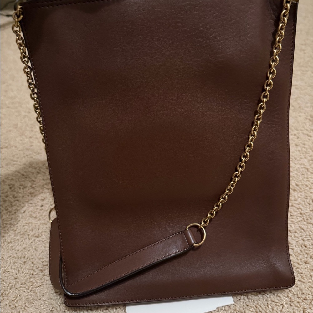 Celine shoulder Bag in Brown and Cream with Gold Accents - Picture 10 of 11